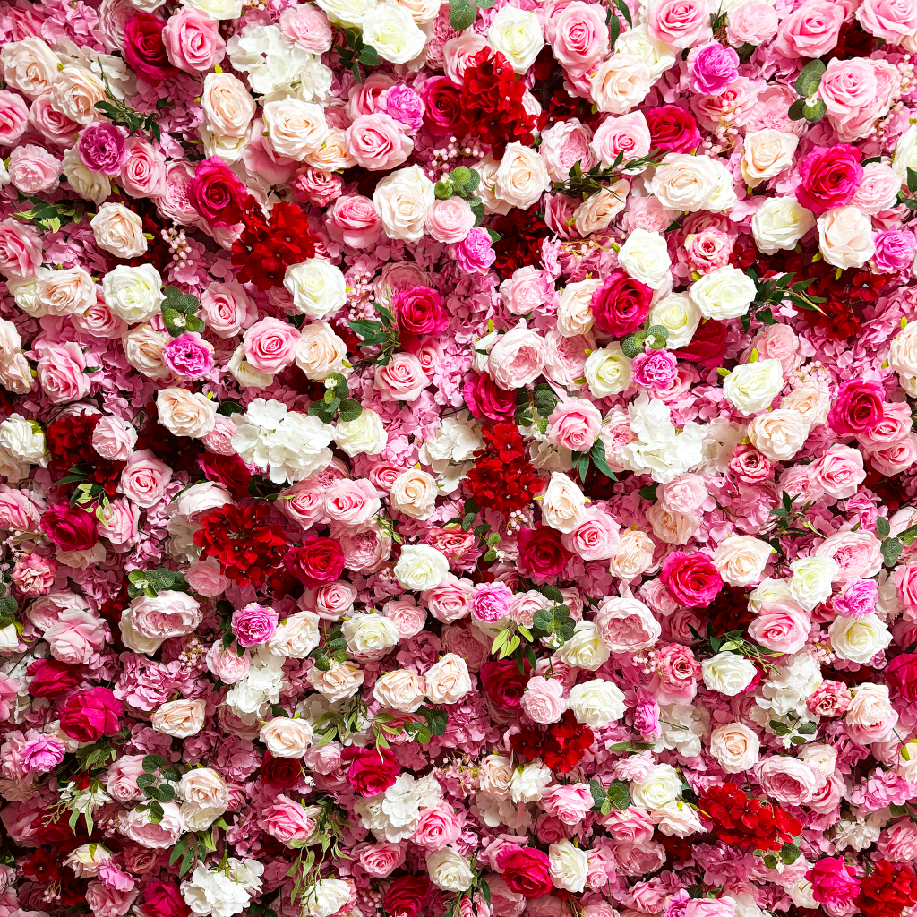 フラワーウォール デザインA ピンク系