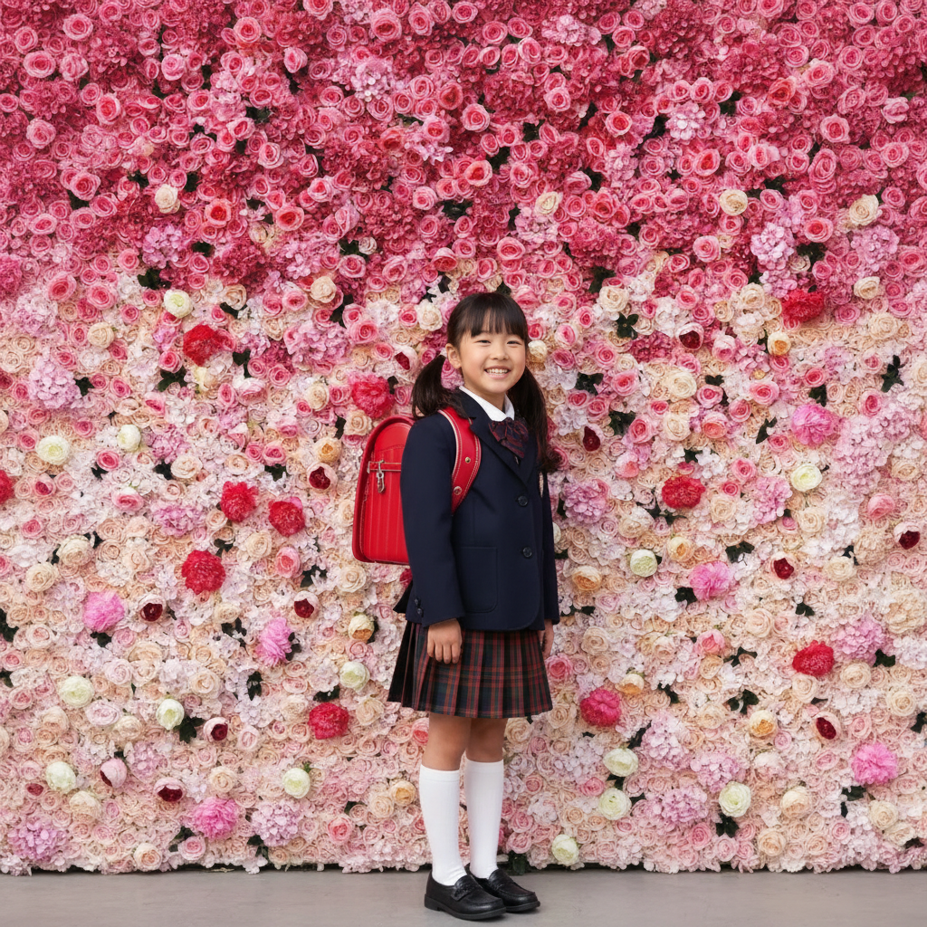 奈良 フラワーウォール 入学式