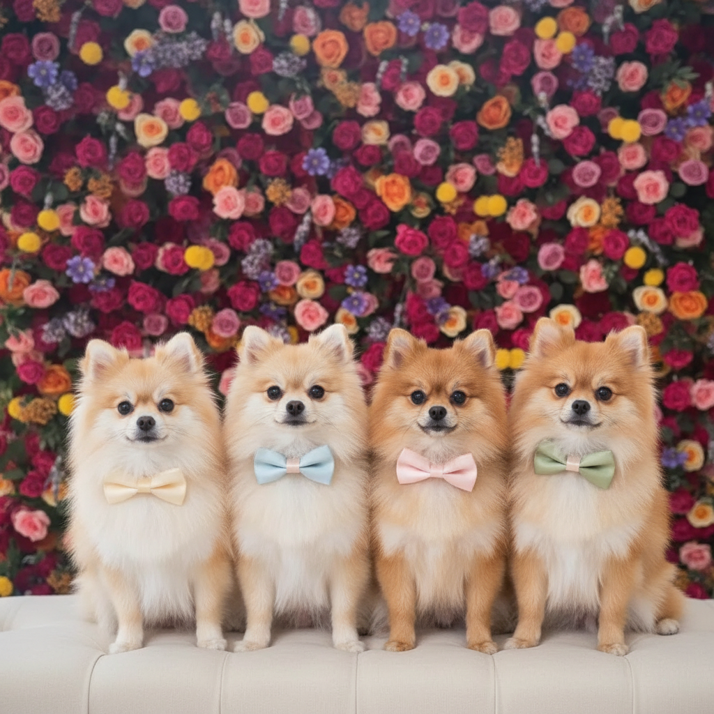 大阪 フラワーウォール ペット撮影