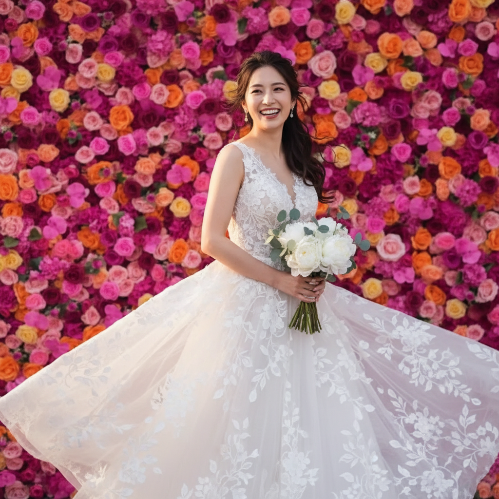 奈良 フラワーウォール ウェディング 結婚式