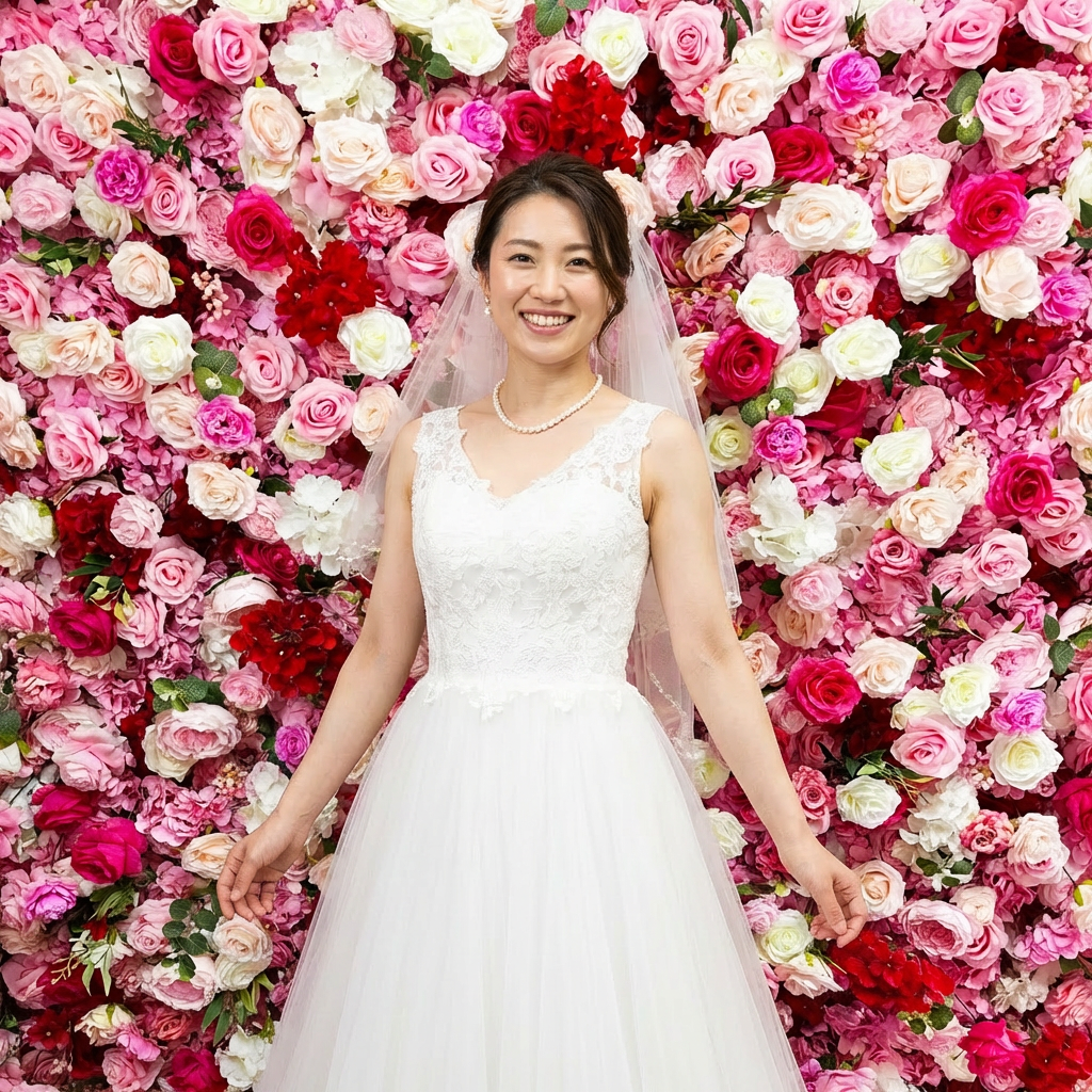 フラワーウォール ウェディング 結婚式 大阪 奈良